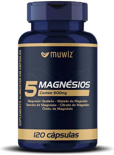5 Magnésios Completo Alta Absorção 120 Cápsulas 500mg