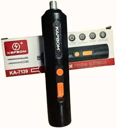 Chave de Fenda Parafusadeira Elétrica 4.2V Portátil sem fio - Perfeita para Espaços Apertados Móveis computadores - Bateria Recarregável Bivolt, 2 Bits Inclusos(Philips e fenda)-Preta