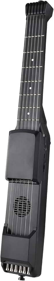 Guitarra Elétrica Inteligente 7 Tronts Guitarra de Viagem Portátil com Função MIDI Sintonizador Digital Metrônomo Digital Capo para Iniciantes Viagem Preto 20,8 Polegadas