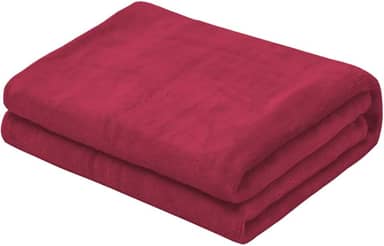 Decolab Manta Básica Aveludada (Vermelho, Solteiro)