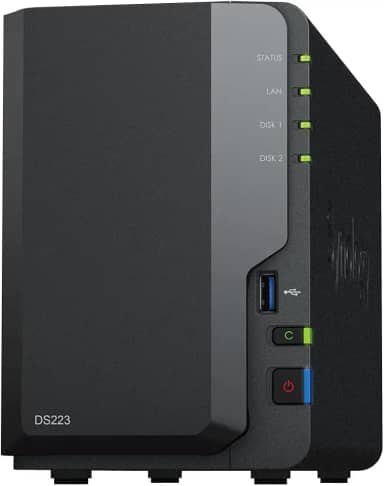 Synology NAS DS223 de 2 compartimentos (sem disco)