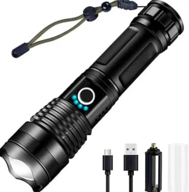 Lanterna Tatica Militar, Profissional, USB, T9 P90, Led De Alta Potencia Com Zoom De Longo Alcance Mais Forte do Mundo