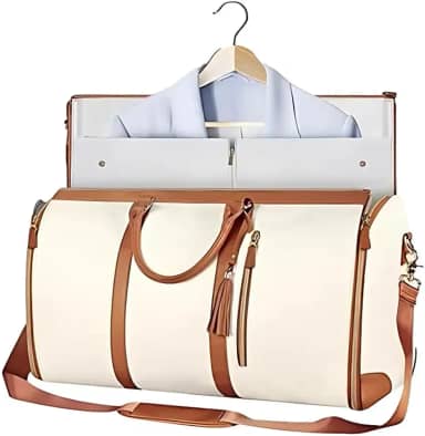 Bolsa Mala de Viagem Amidila Conversível 2 em 1 Para Transporte de Roupas Multifuncional Impermeável Cor (Bege)