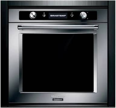 Forno de embutir elétrico Brastemp Gourmand 73 litros inox com função convecção e meat control - BOC60BR 220V