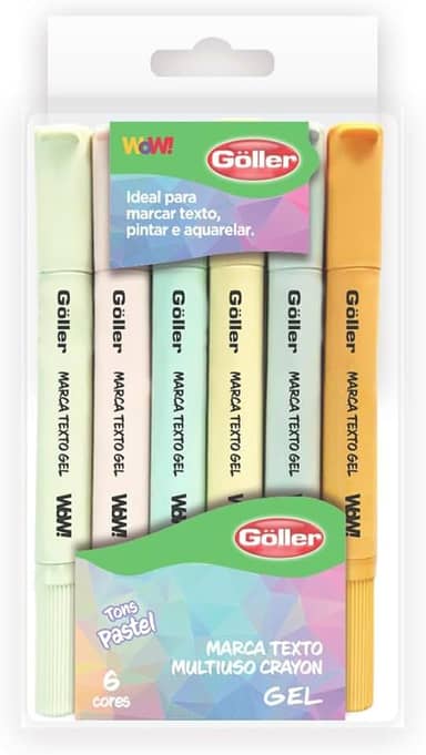 Marca Texto Gel Wow Pastel 6 unidades sortidas