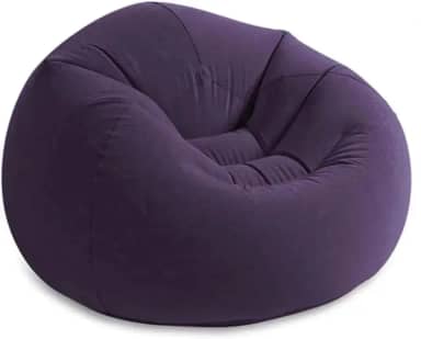 Puff Pufe Poltrona Gigante Inflável Portátil Acompanha Bomba Antiderrapante 90x90x60 (Azul)