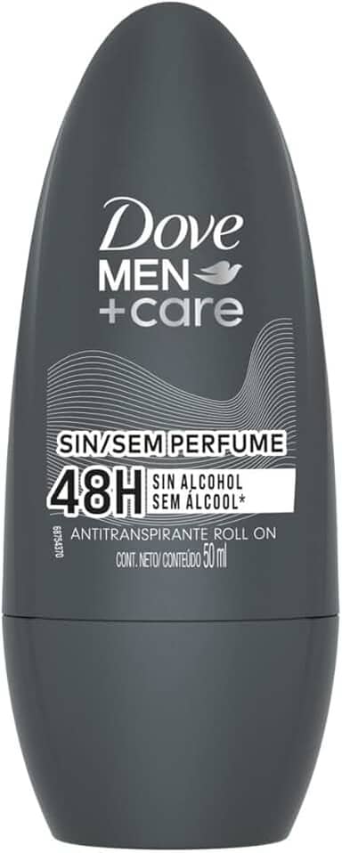 Dove Men+Care Desodorante Antitranspirante Roll-On 50 ML, Sem Perfume, Embalagem Pode Variar