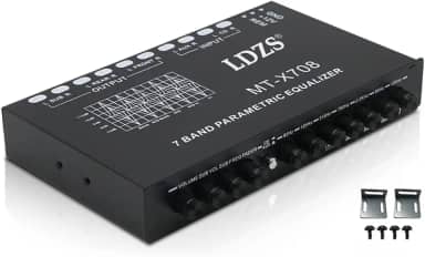 Equalizador de carro profissional de 7 bandas multifuncional equalizador de áudio de carro ajuste crossover amplificador equalizador paramétrico equalizador de áudio de carro