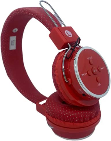 Fone De Ouvido Bluetooth Head Phone Cartão Sd Para Celular PC Tablet Computador Cor Vermelho