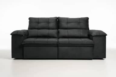 Sofá Compacto, Prático e Versátil 2 Lugares Reclinável e Retrátil Bel Veludo LIMOV Perfeito para Salas Pequenas (Cinza)