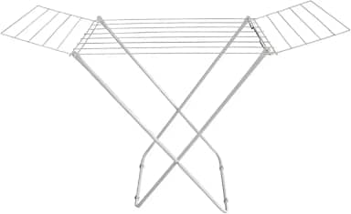 Varal de Chão Dobrável, Alumínio e Aço, Branco, Retrátil, Resistente à Ferrugem, para Apartamento