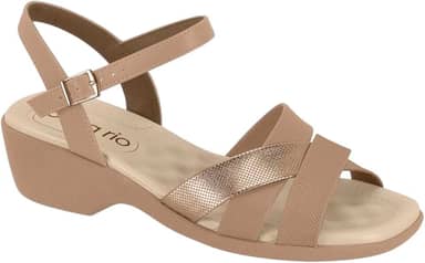 Sandália Tiras Cruzadas com Fivela Beira Rio Anabela