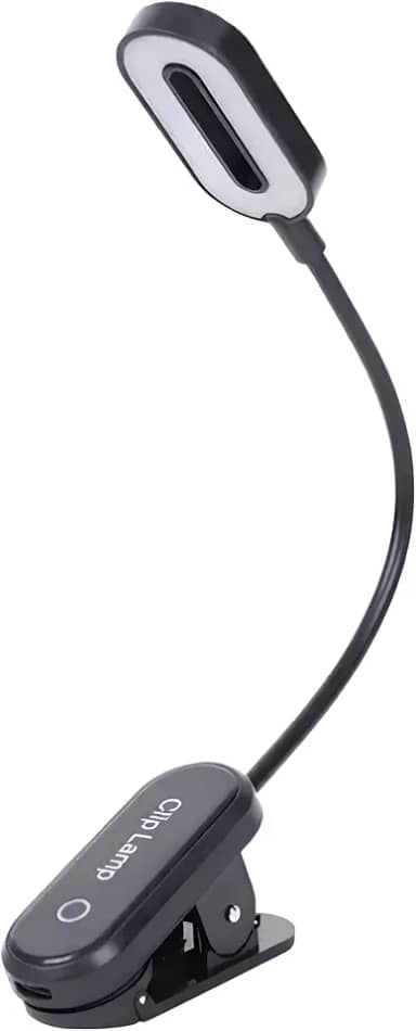 Luz de Leitura LED com Clipe Recarregável Portátil Ajustável