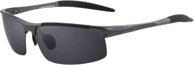 Óculos de sol masculinos polarizados aviação alumínio magnésio óculos de sol para pesca, dirigir, retangular, sem aro