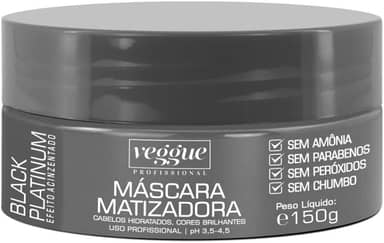 Máscara Matizadora Black Preto Efeito Acinzentado Veggue Profissional 150g