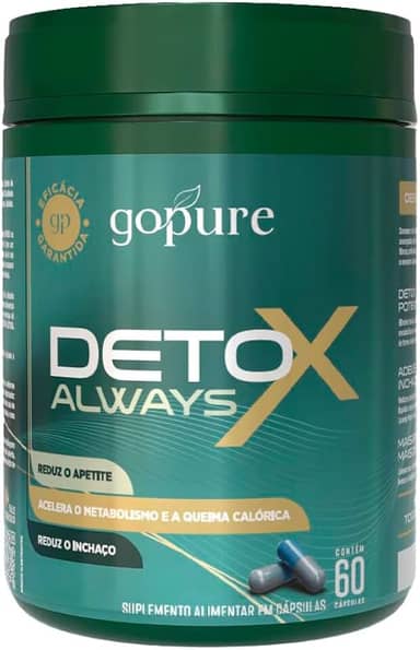 GoPure Detox Always Suplemento Natural em Cápsulas para Equilíbrio Alimentar