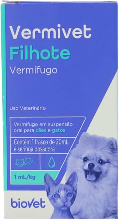 Vermífugo Biovet para Cães e Gatos Vermivet Filhote 20ml
