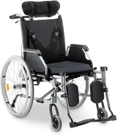 Cadeira de Rodas D700 T44 Reclinável em Alumínio Dobrável até 130 Kg Dellamed