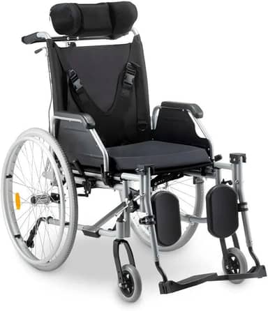 Cadeira de Rodas D700 T44 Reclinável em Alumínio Dobrável até 130 Kg Dellamed