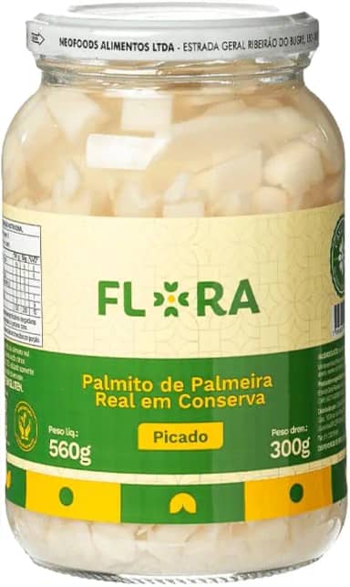 Palmito Palmeira Real Picado Flora 300g.