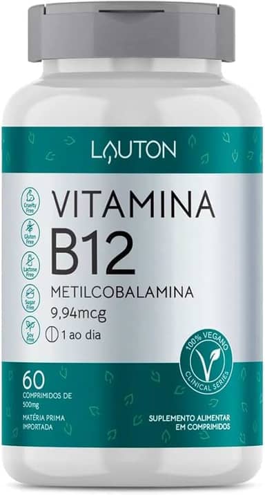 Vitamina B12 Metilcobalamina 9,94mcg - 60 Cps - Lauton