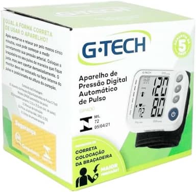 G-Tech Aparelho de pressão digital de pulso GP400, Branca