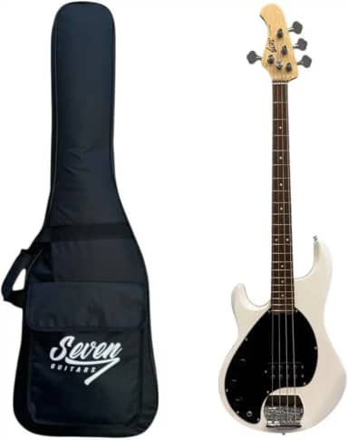 ContraBaixo Seven Music 4 Cordas WH Branco SBM-47 - LH C/Bag
