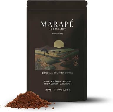 Café Marapé Gourmet 100% Arábica, Torra Média, Notas de Chocolate Amargo, Caramelo e Frutas Secas, Encorpado e Sem Amargor, Direto do Produtor – Pacote 250g