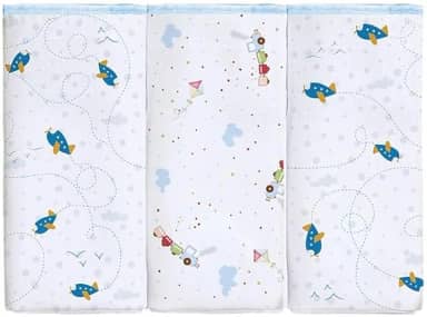 Fralda Papizinha Estampada 63cmx63cm Com 3 Unidades Acabamento Overlock - Papi Textil (Masculino)