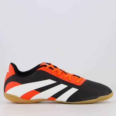 Chuteira Adidas Predator Essentials 24.5 IN Futsal Preta e Vermelha