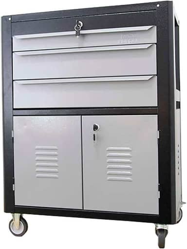 Carrinho De Ferramentas 3 Gavetas Fercar Preto Chaveado C06