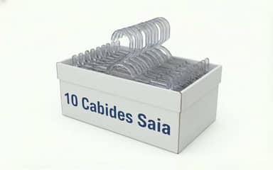 10 Cabides com Presilha em Acrílico Transparente, Cabide Saia, Shorts e Calça.
