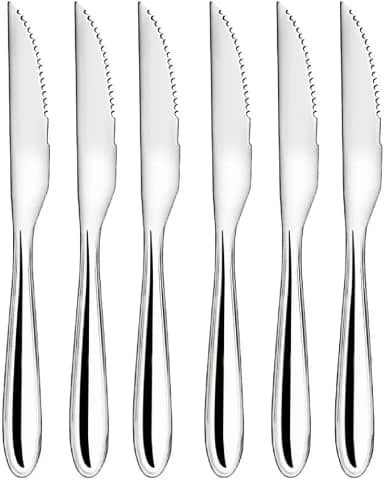 Yangzi - Jogo 6 Facas de Churrasco Aço Inox Premium Design Lagoa Classic - Tuut