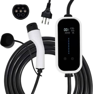 JOYFOX Carregador para Carro Elétrico Portátil 3,5KW 5KW 7KW 20A 22A 32A 110/220V Type 2 Cabo de 5M EV Tipo 2 Carros Elétricos e Híbridos,Uso interno/externo Aplicável a 99% dos modelos (7KW)