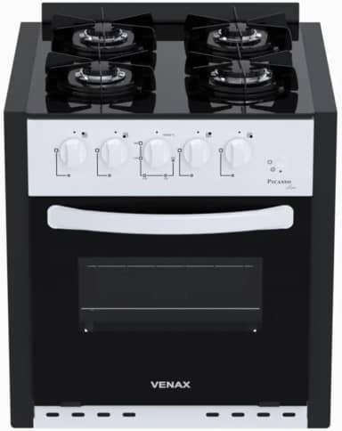 Fogao de Embutir 4 Bocas Venax Picasso Line Branco Gas Glp