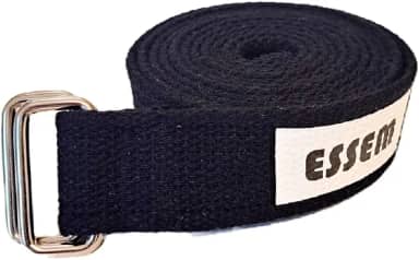 ESSEM Cinto de Exercício Faixa de Yoga Preto 100% Algodão 40mm x 2.0m Moderno