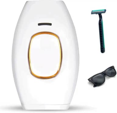 Removedor Pêlos Laser Com Luz Pulsada Permanente Indolor，Dispositivo De Depilação Caseiro, Adequado Para Todo O Corpo, Adequado Para Homens E Mulheres (Branco)