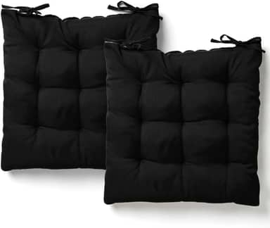 Kit 2 Almofadas Assento Cadeira Futton Futon 40x40cm Cores Diversas 100% Poliéster (Preto)