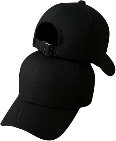 Boné Liso Preto Basico Ajustavel de Fitão Masculino Feminino Aba Curva Strapback