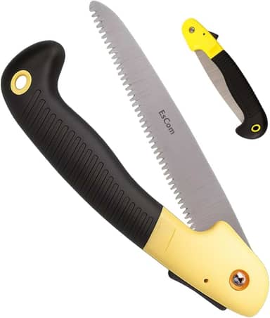 Serrote Dobrável Profissional Poda 18cm com Lâmina em Aço Carbono para Madeira, Galhos e PVC – Poda, Camping e Jardinagem