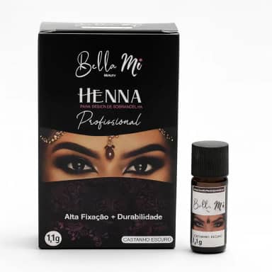 Henna para Sobrancelhas Bella Mi – Definição, Preenchimento e Durabilidade Profissional (Castanho Escuro)