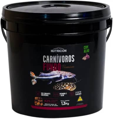 Nutricon Carnívoros Fundo 1 3Kg Para Peixe Tropical Todas As Fases