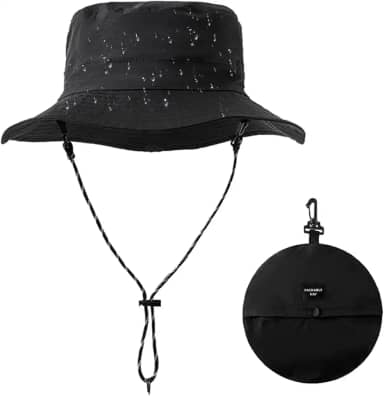 Chapéu balde impermeável para mulheres e homens, chapéu de sol leve, proteção UV, aba larga, embalável, chapéu de safári de verão