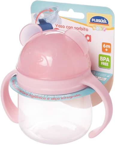 Caneca de Treinamento com Bico 260 ml Rosa Plasútil