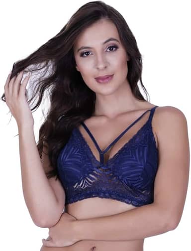 Sutiã de Renda Tirinhas Strappy com Bojo Silvana