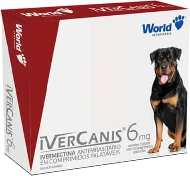 4 Remédios Comprimidos Ivercanis 6mg Sarna Cães 15 30kg Tratamento Antipulgas Carrapatos