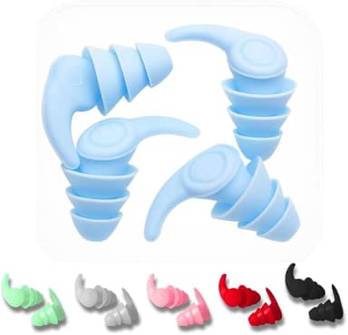 Protetor Auricular de Silicone, Kit com 2 Pares Tampões de Ouvido para Dormir, Natação e Redução de Ruído, Design Ergonômico, Encaixe Universal, Pontas Macias, Múltiplas Cores