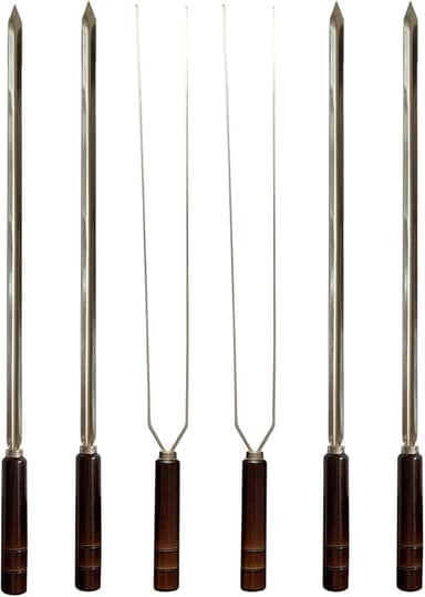 Kit 6 Espetos Artesanais Inox P/Churrasco