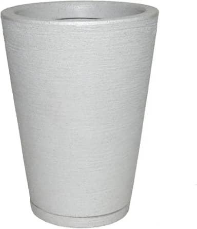 Vaso Planta Decorativo Jardim Polietileno Coluna Redonda 33x40 Cor:Cinza