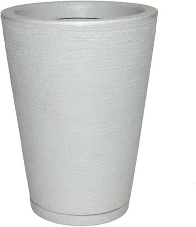 Vaso Planta Decorativo Jardim Polietileno Coluna Redonda 33x40 Cor:Cinza